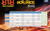 Basquetebol | Horários anuais